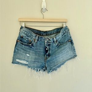 Levi's Blue Jean Shorts Distressed Cut-Off Style